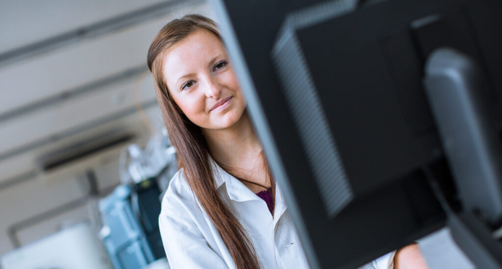 Chemistry student doing research